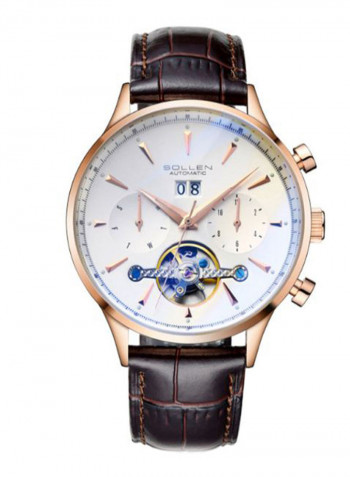 Men's Leather Analog Watch LEN67909