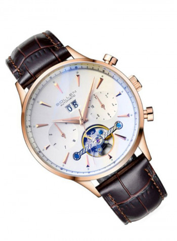 Men's Leather Analog Watch LEN67909