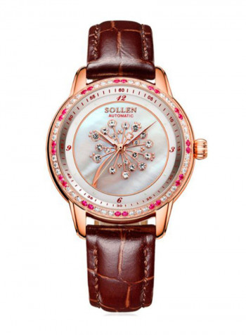 Women's Leather Analog Watch LEN67898