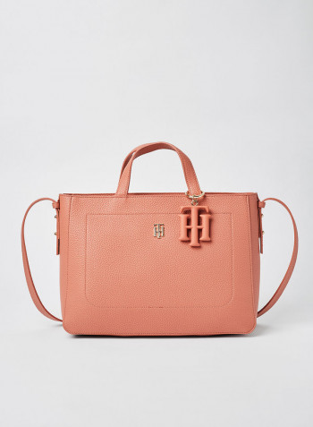 Monogram Charm Tote Bag Pink