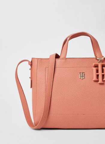 Monogram Charm Tote Bag Pink