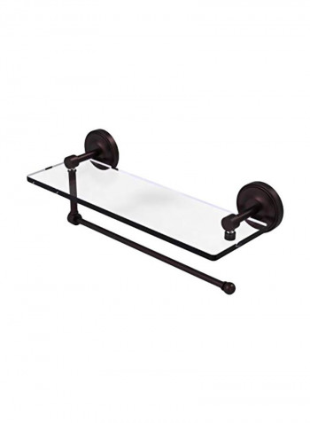 Prestige Regal Collection Paper Towel Holder With Glass Shelf Clear/Brown 16inch