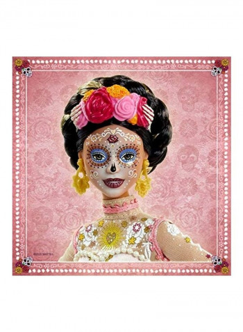 Signature Dia De Muertos 2020 Embroidered Lace Dress and Flower Crown Doll (12-in Brunette) 4x16inch