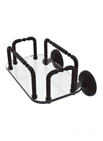 Monte Carlo Wall Mounted Guest Towel Holder Clear/Black 12x6x10inch