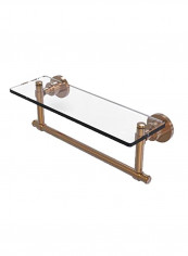 Glass Shelf With Towel Bar Brown/Clear 16x5inch