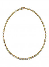14 Karat Gold Plated Brass Cubic Zirconia Studded Necklace