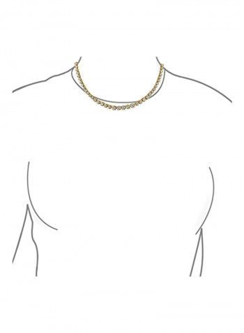14 Karat Gold Plated Brass Cubic Zirconia Studded Necklace