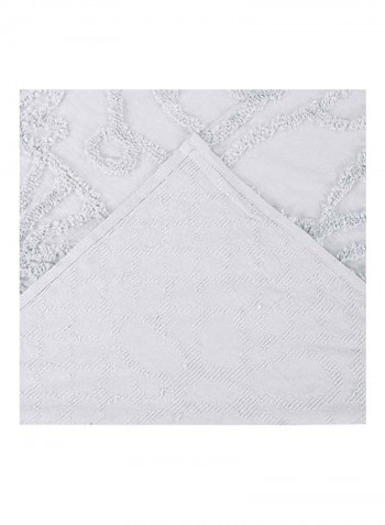 Pack Of 3 Geometric Design Bedspread With Sham Set White