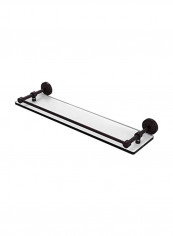 Tempered Gallery Rail Glass Shelf Clear/Black 22inch