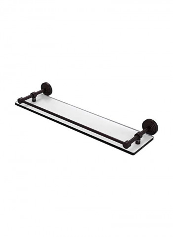 Tempered Gallery Rail Glass Shelf Clear/Black 22inch
