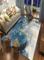 Personalized Simple Rectangle Shape Soft Mat Blue/Grey 140X200centimeter