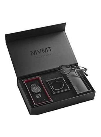 Men's Element Water Resistance Stainless Steel Analog Watch 28700003 With Cuff Bracelet And Glasses