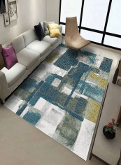 Pattern Printed Anti-Skidding Carpet Multicolour 140x200centimeter