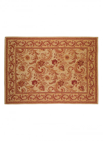 Printed Wool Area Rug Red/Gold 120x180centimeter