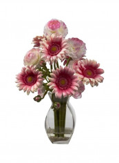 Artificial Daisy And Ranunculus Flower Delight Arrangement Pink/Green/White reviews Artificial Daisy And Ranunculus Flower Delight Arrangement Pink/Green/White