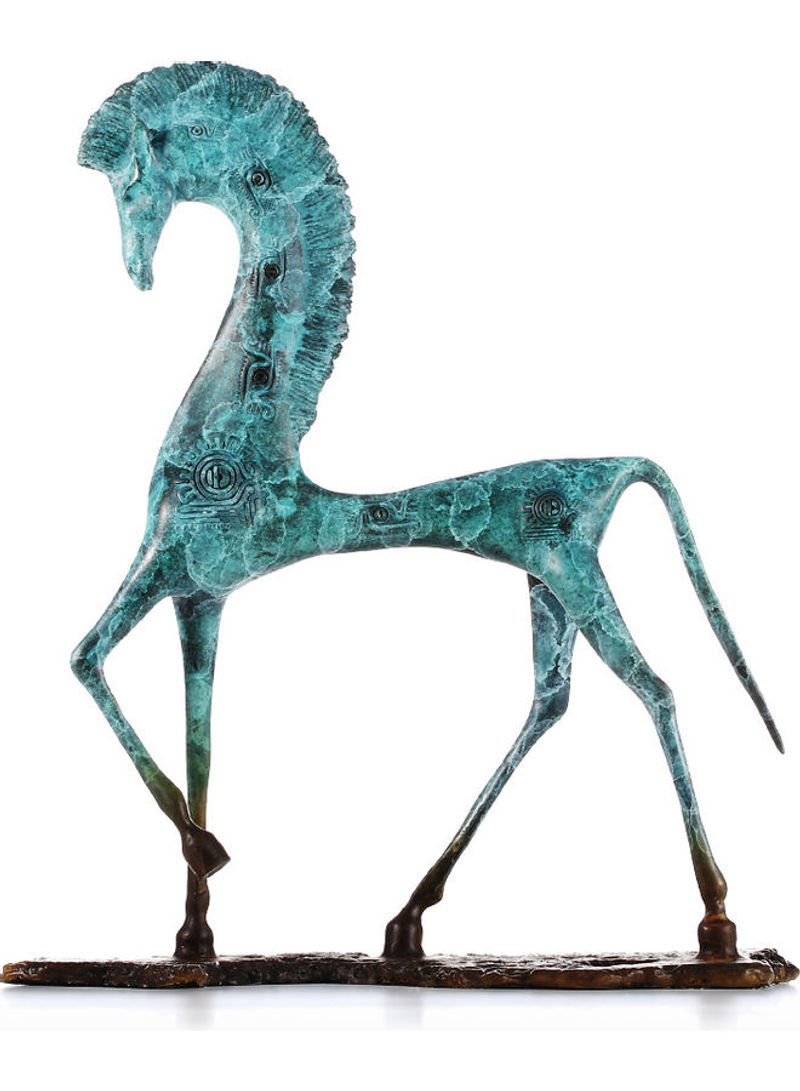 Egypt Horse Tomfeel Brozne Sculpture Light Blue