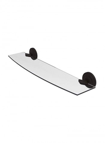Que New Collection Wall Mounted Glass Shelf Black/Clear 24inch