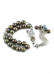 Black Pearl Worry Beads with Sterling Silver components