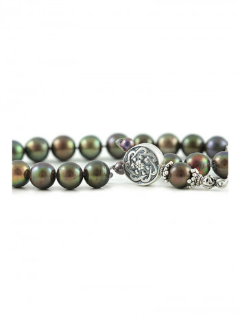 Black Pearl Worry Beads with Sterling Silver components