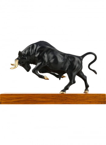 Decorative Vigorous Bull Sculpture Black 32x10x20cm
