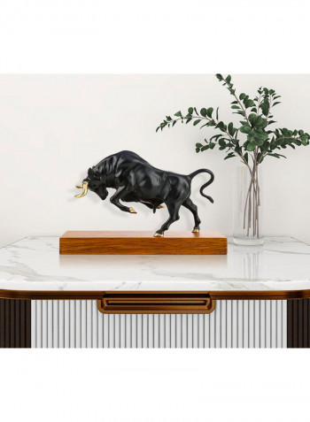 Decorative Vigorous Bull Sculpture Black 32x10x20cm