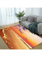 Setting Sun Landscape Pattern Floor Mat Multicolour 160(W)x230(L)centimeter