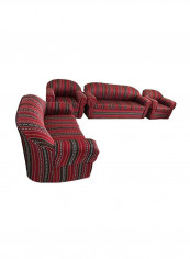 7-Seater Mab Red pattern Sectional Sofa Set Red/Black