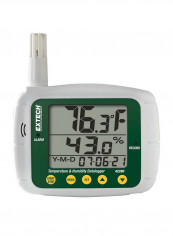 Temperature And Humidity Datalogger Green/White