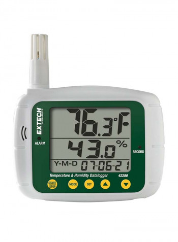 Temperature And Humidity Datalogger Green/White