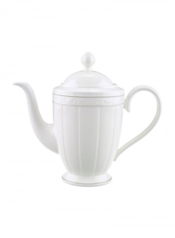 Grey Pearl Porcelain Coffeepot White 251x124x224millimeter
