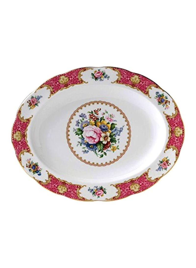 Printed Platter White/Pink/Blue 13inch