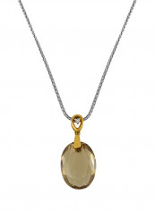 0.01 Ct Oval Diamond And Smoky Topaz Pendant reviews 0.01 Ct Oval Diamond And Smoky Topaz Pendant