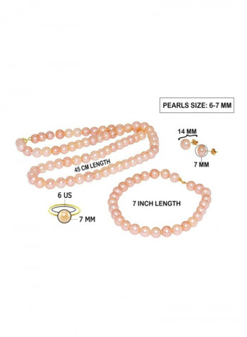 5-Piece 18 karat Gold Pearl Jewellery Set