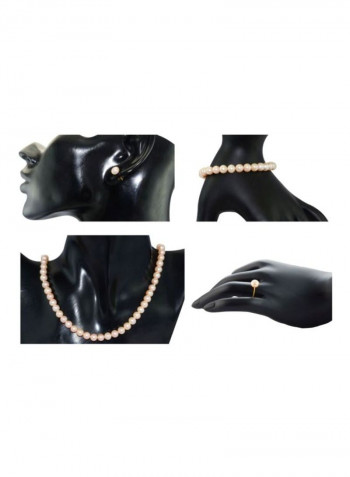 5-Piece 18 karat Gold Pearl Jewellery Set