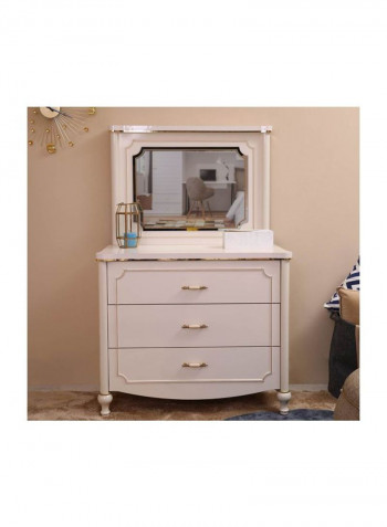 Quetzal Dresser With Mirror Cream 155x99x47centimeter