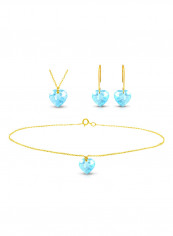 10 Karat Solid Yellow Gold 7 mm Topaz Jewellery Set