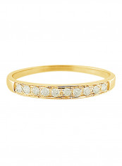 18K Gold Genuine Diamonds Eternity Band Ring 0.1 Carat