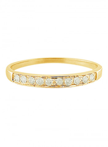 18K Gold Genuine Diamonds Eternity Band Ring 0.1 Carat