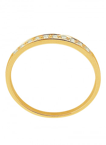 18K Gold Genuine Diamonds Eternity Band Ring 0.1 Carat