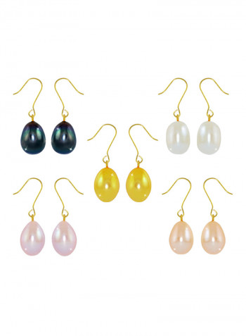 Pair Of 5 Pearl Dangle Earring