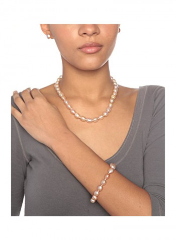 925 Sterling Silver Freshwater Cultured Pearl Beaded Bracelet