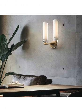 Double Heads Full Copper Wall Light White/Gold