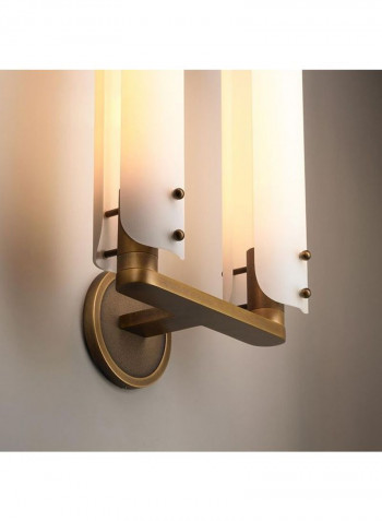 Double Heads Full Copper Wall Light White/Gold