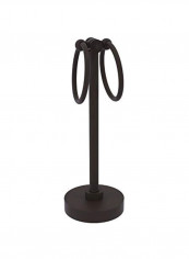Southbeach Collection Vanity Top 2 Ring Guest Towel Holder Black