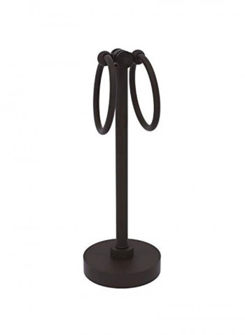 Southbeach Collection Vanity Top 2 Ring Guest Towel Holder Black