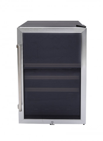 Bottle Chiller Black 126 Ltr Glass Door Metal Shelf With Wood Frontal Frame 54 Bottles Capacity NBC130 Black