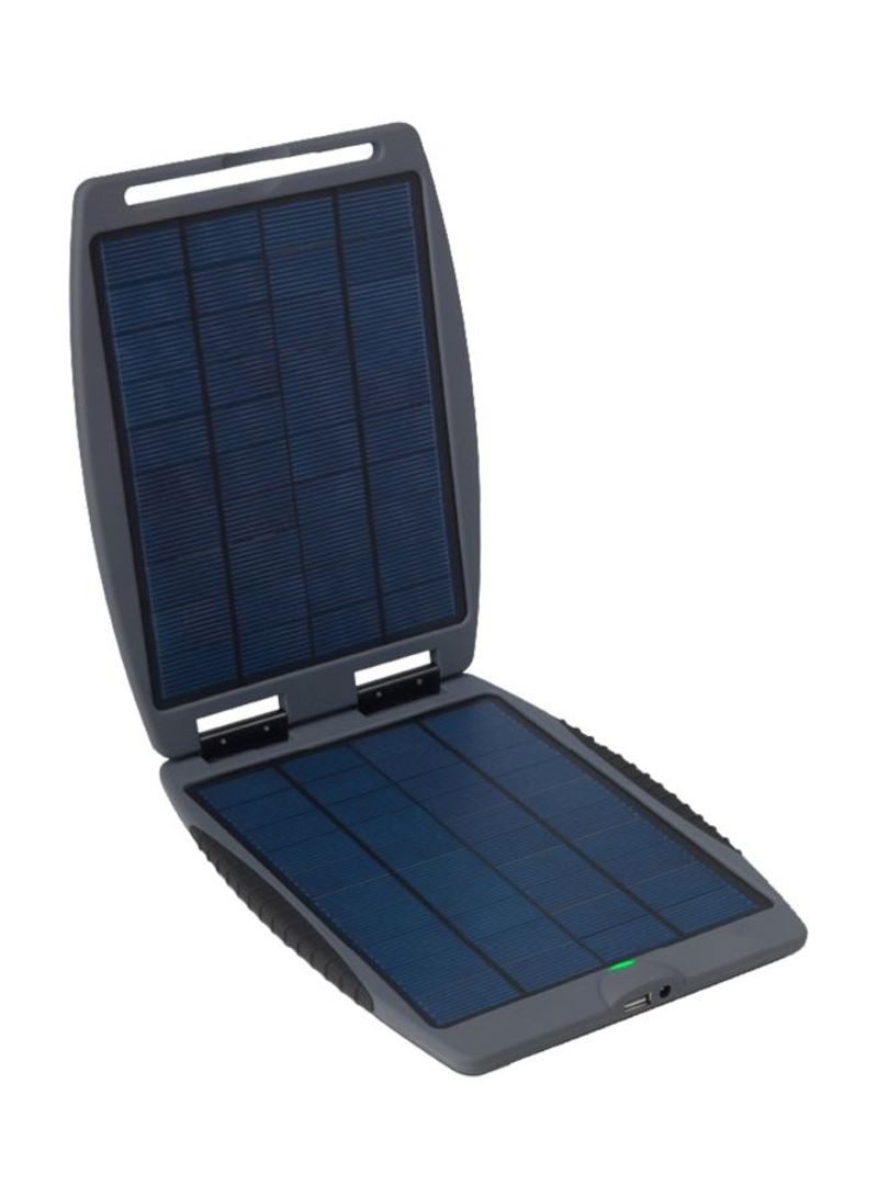 Portable Solar Charger Grey/Blue/Black