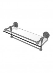 Dottingham Gallery Towel Bar Glass Shelf Matte Grey 16inch