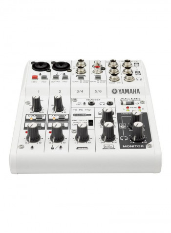 AG Series 6-Channel Mixer And USB Audio Interface AG06 White