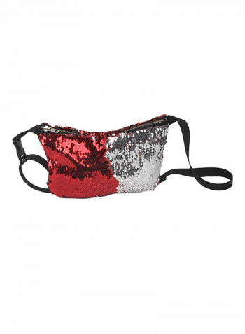 Casual Sequin Waistpack Silver/Red/Black